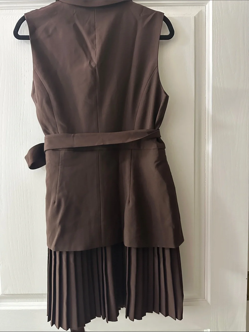 Sleeveless Brown Wrap Blazer Dress - Brown: NWT size XL - Picture 4 of 4